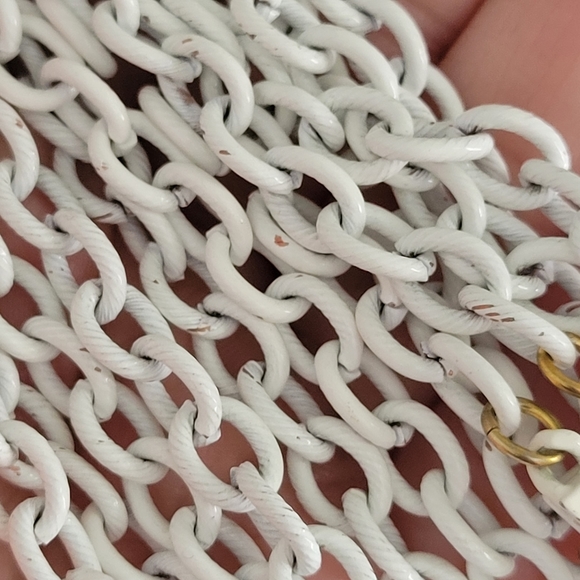 VTG "Crown" Trifari White Milk Glass Waterfall Necklace & Earrings | SIGNED - Picture 10 of 13